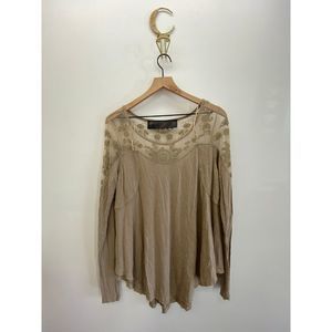 New Romantics Long Sleeves Floral Lace Tops Size M